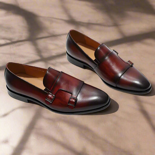 Kyle Burgundy Monk Strap Loafer - Romèro Ferrera