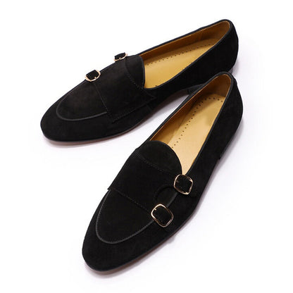 Kyobe Black Suede Monk Strap Loafer - Romèro Ferrera