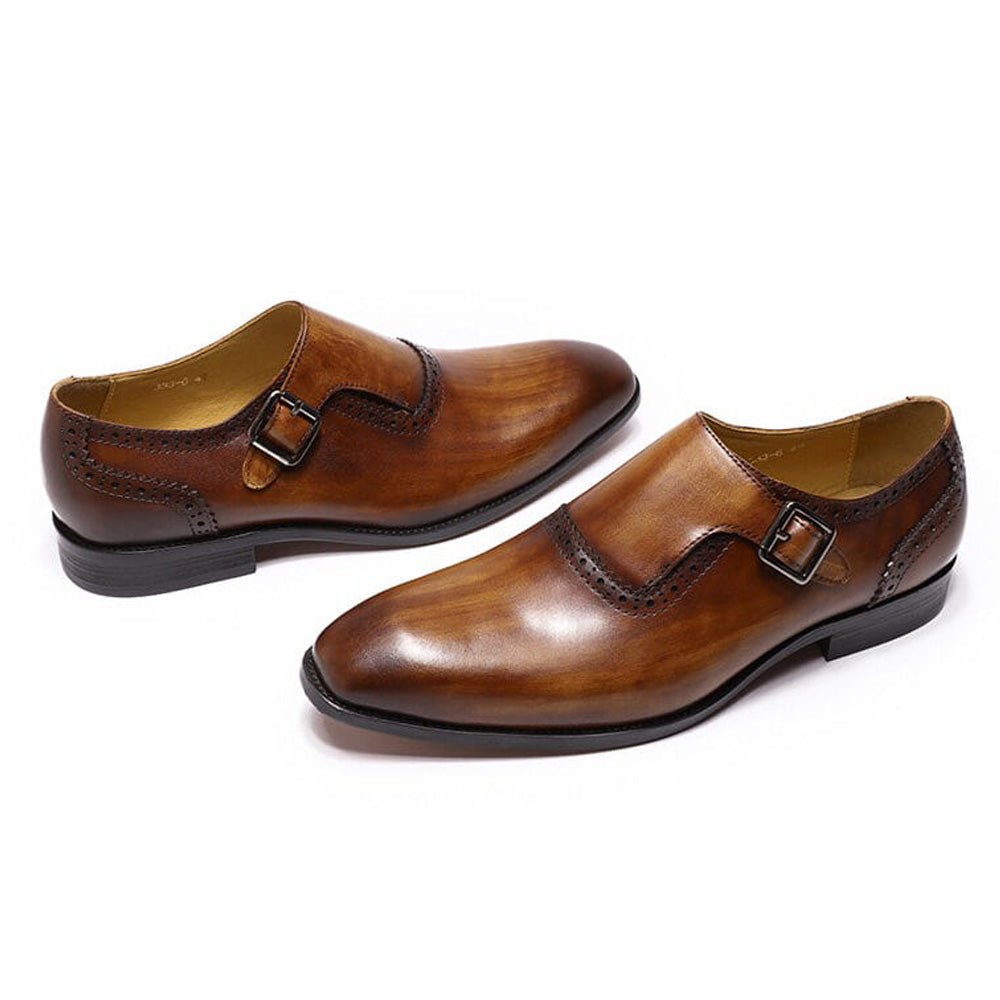 Zack Tan Single Monk Strap - Romèro Ferrera