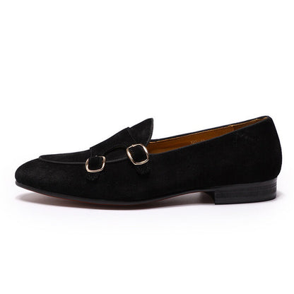 Kyobe Black Suede Monk Strap Loafer - Romèro Ferrera