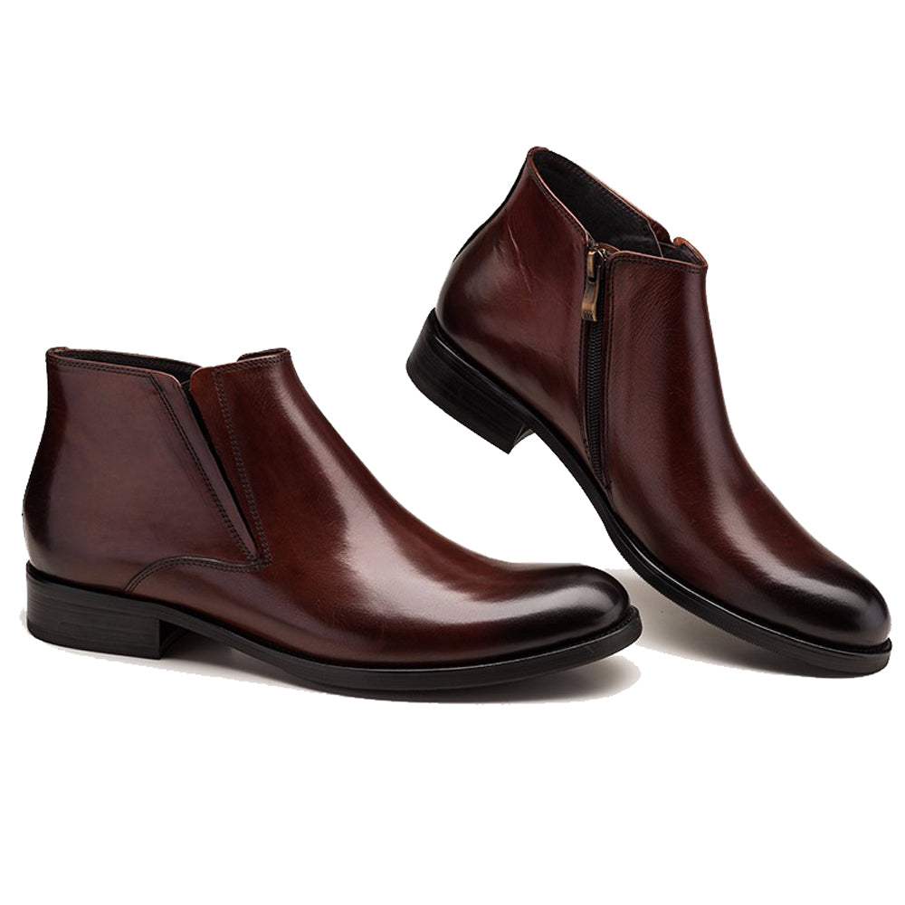 Parker Dark Brown Zip Slip-on Boot