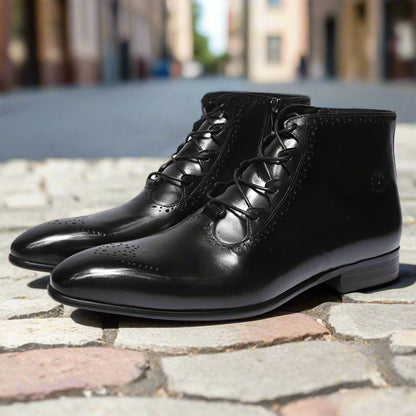 Zyan Black Lace Up Boot