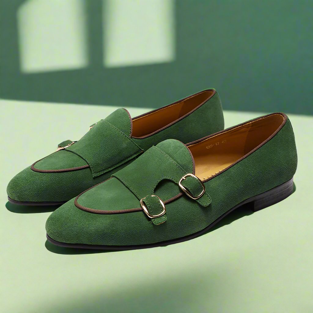 Kyobe Green Suede Monk Strap Loafer - Romèro Ferrera