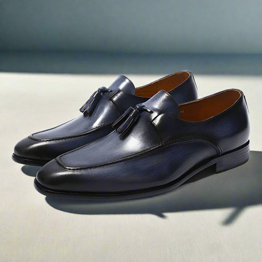 Ryan Navy Blue Tassel Loafer - Romèro Ferrera