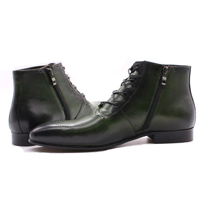 Zyan Olive Green Lace Up Boot