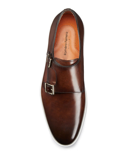 Sam Brown Patina Finish Monk Strap Sneaker