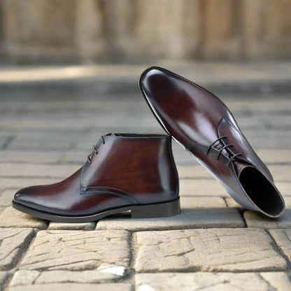 Dark Brown Patina Leather Chukka Boot for Men | Romro Ferrera Dark Brown Patina Leather Chukka Boot for Men | Romro Ferrera